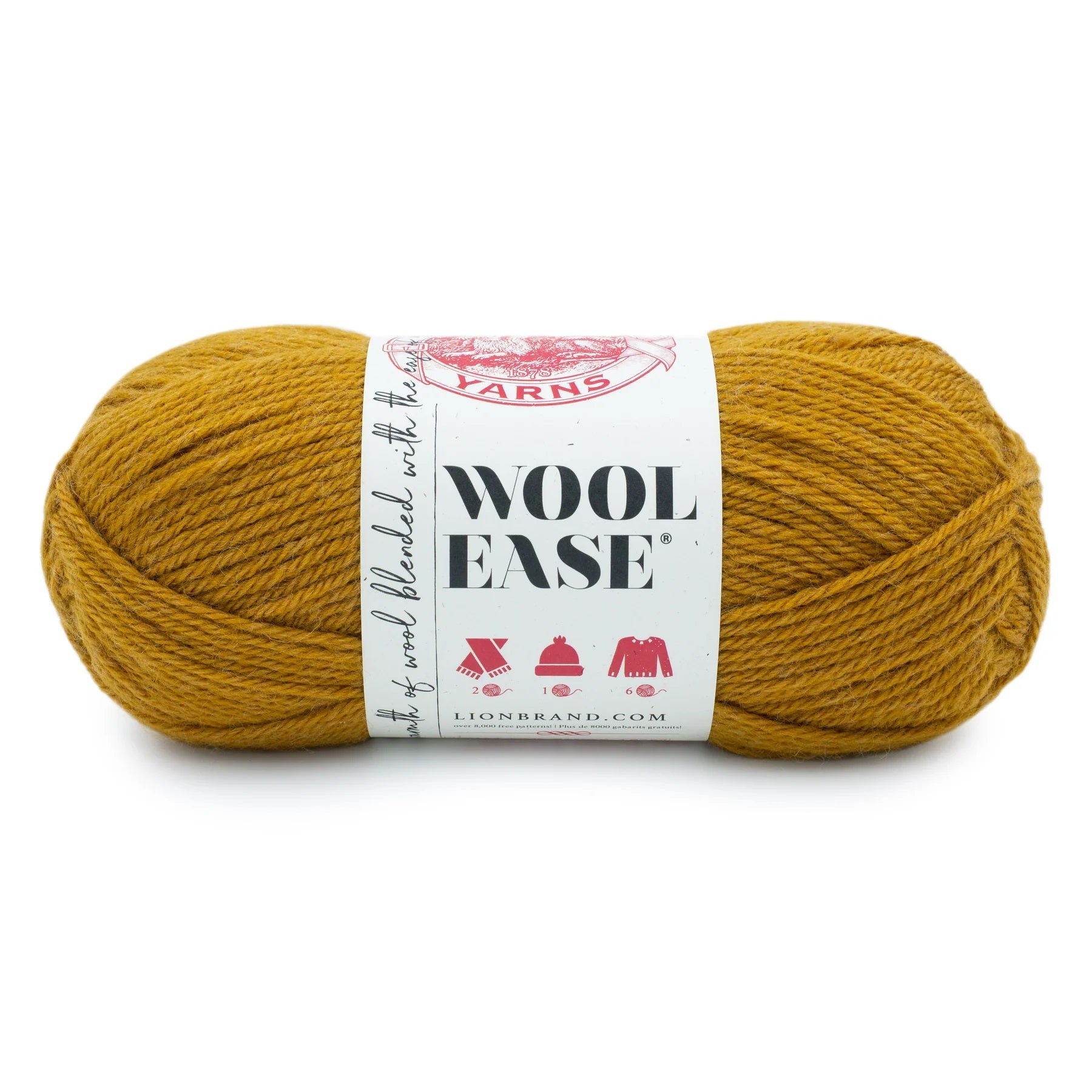  Lion Brand Wool Ease Natural Heather 620-098 (6-Skeins - Same  Dye Lot) Worsted Medium #4 Acrylic, Wool Yarn for Crocheting and Knitting -  Bundle with 1 Artsiga Crafts Project Bag