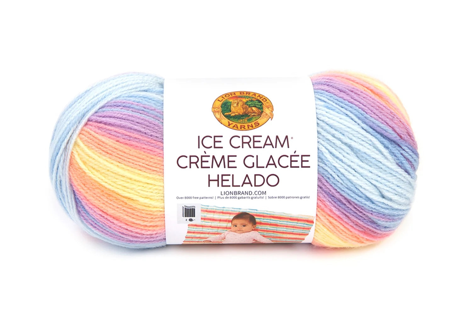 Lion Brand Ice Cream Yarn - 6 Pack with Pattern Cards in Color (Ube) :  : Home & Kitchen