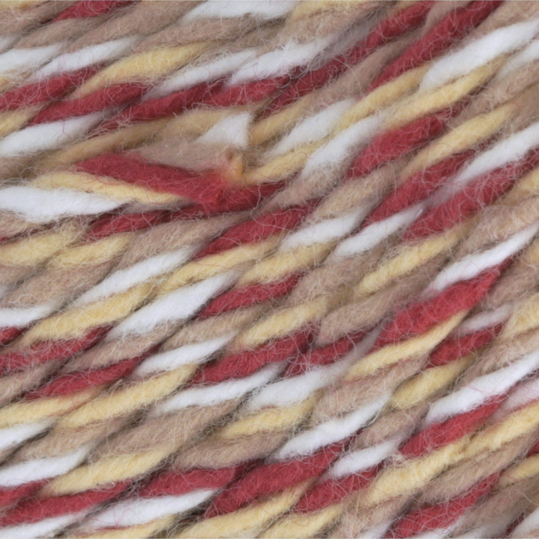  Lion Brand Yarn Twisted Cotton Blend Yarn, Coral/Ecru :  Everything Else