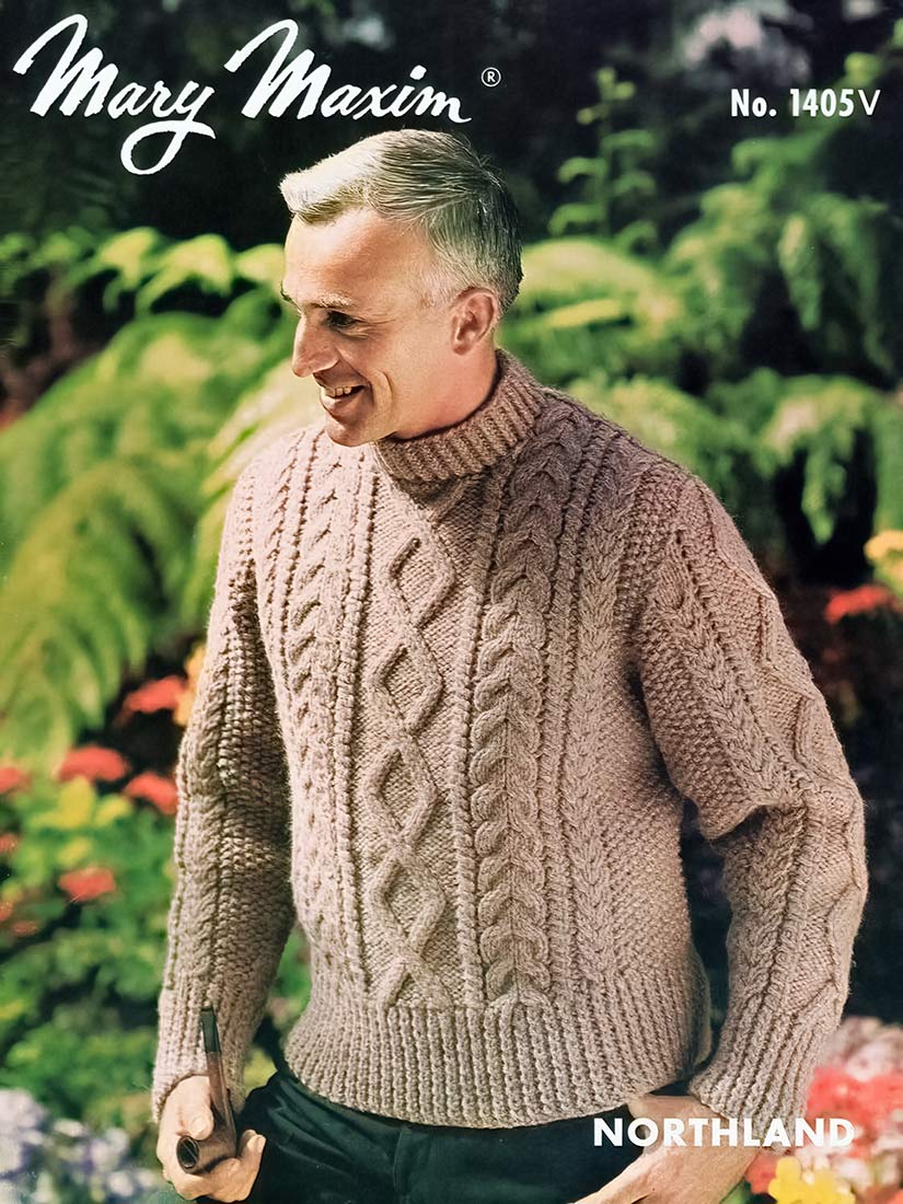 Men's Aran Cardigan or Pullover Pattern