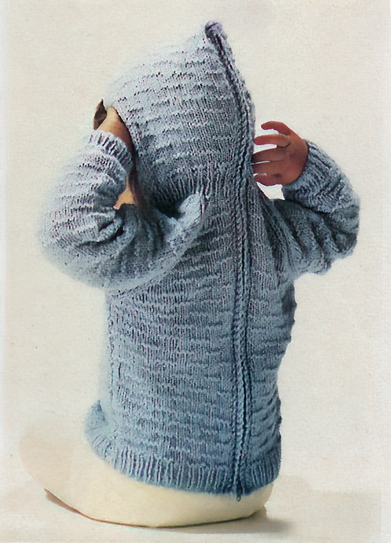 Back Zipped Hooded Baby Sweater Pattern