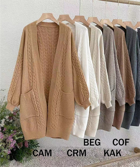 Solid Colour Cable Knit Cardigans