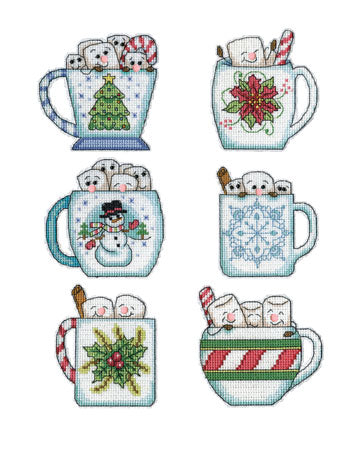 Holiday Mugs 14ct Plastic Canvas Ornaments