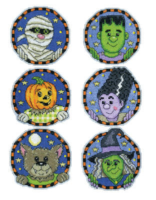 Monster Mash 14ct Plastic Canvas Ornaments