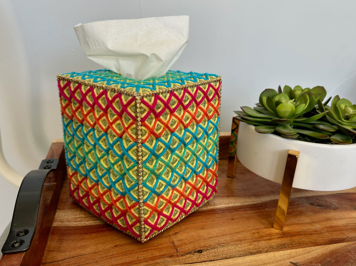 Colourful Diamonds Tissue Box Cover