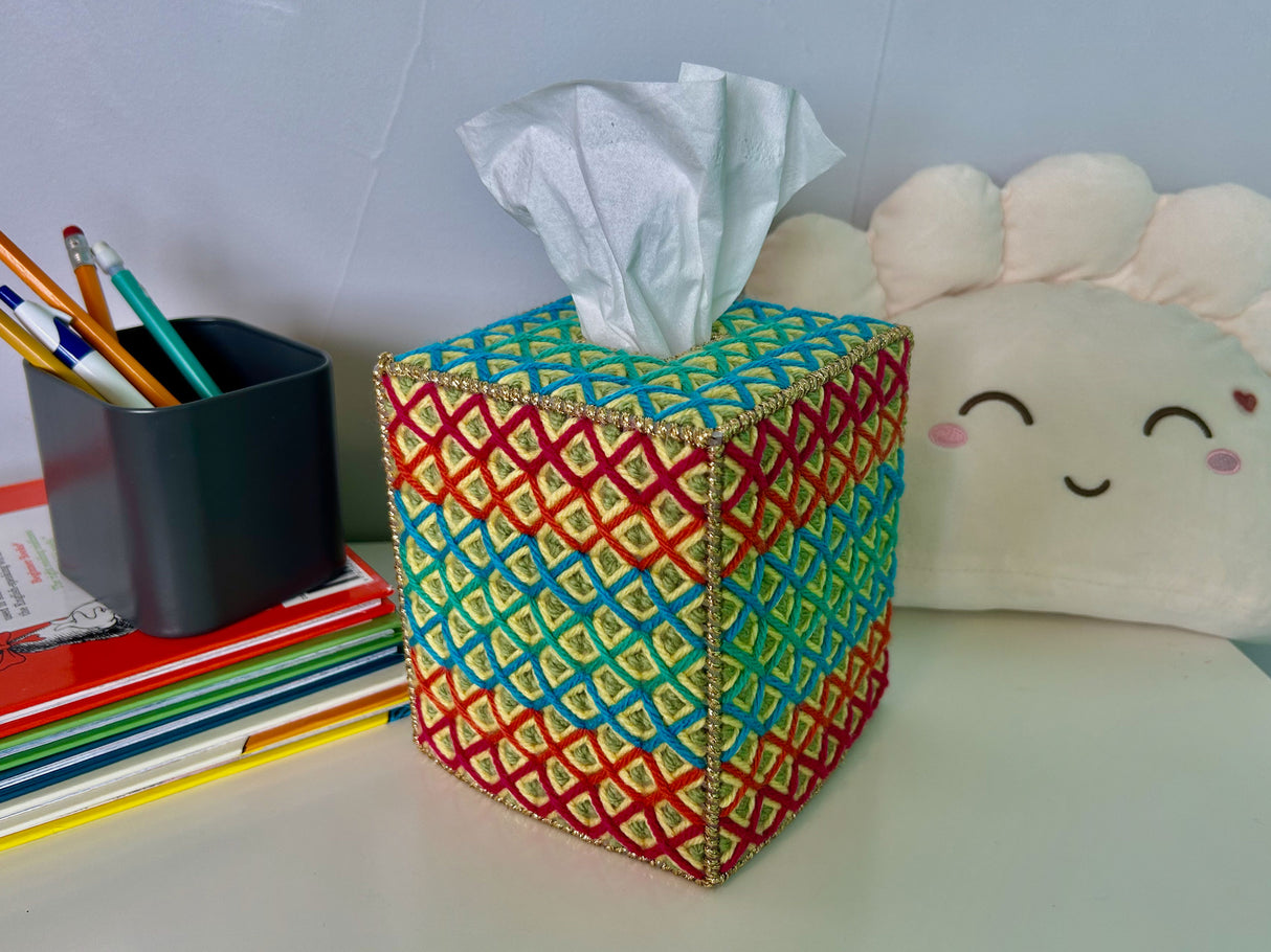 Colourful Diamonds Tissue Box Cover