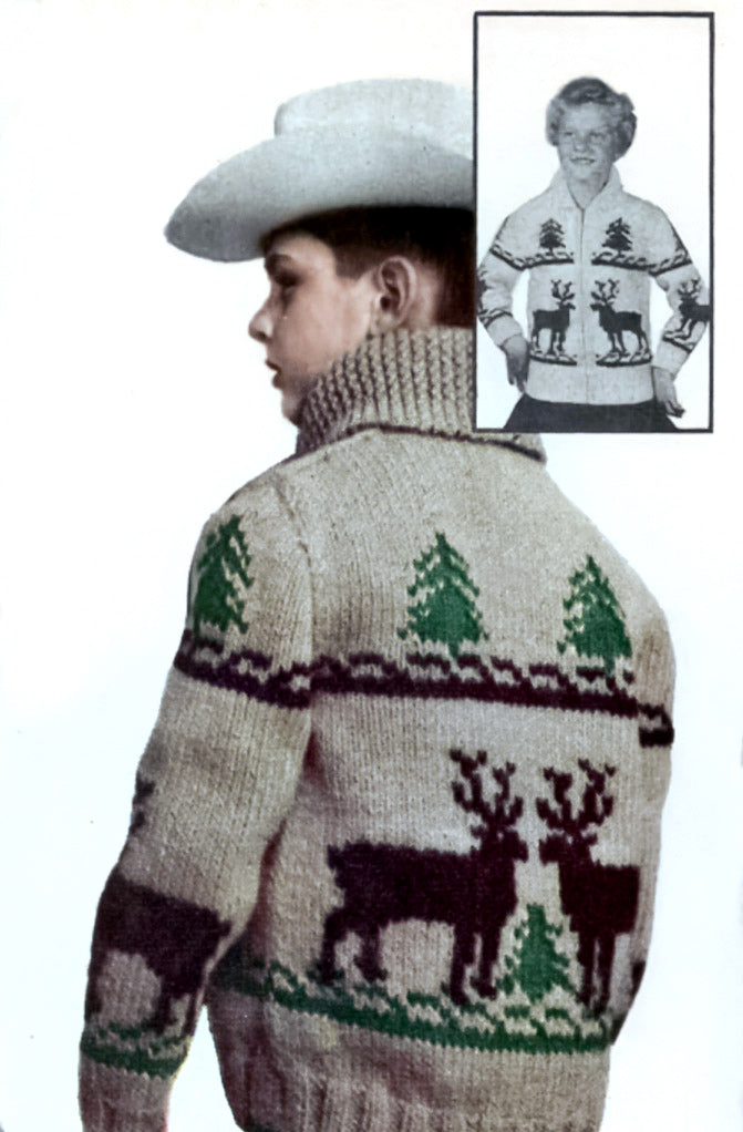 Child's Reindeer Cardigan Pattern