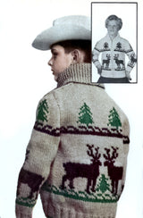 Child's Reindeer Cardigan Pattern