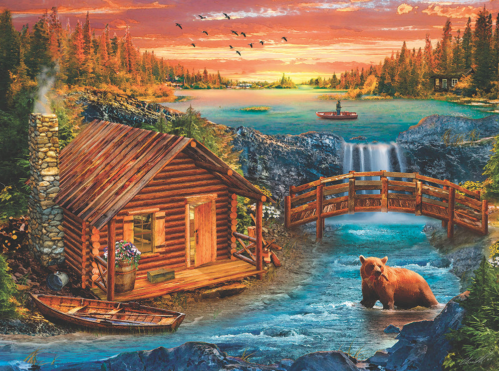 Fall Mountain Cabin Jigsaw Puzzle