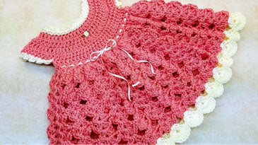 Crochet Strawberry Shortcake Dress - 0-6 months