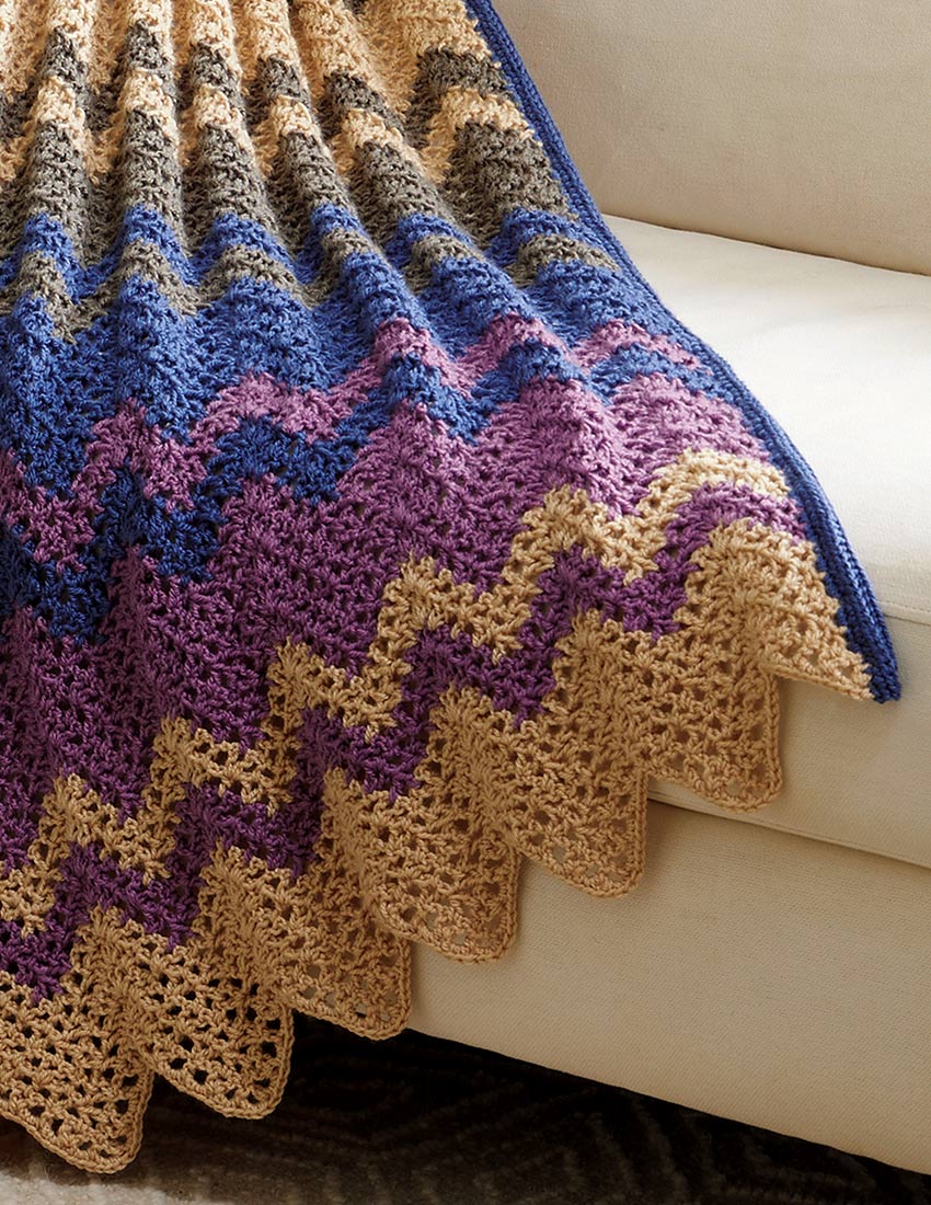 Colour Rich Ripple Crochet Afghan Pattern