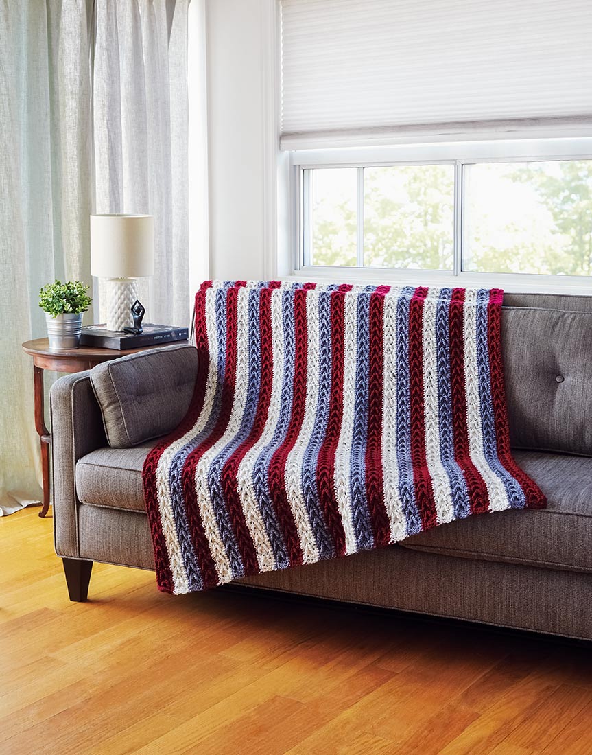 Striped Arrowhead Throw Pattern