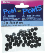 Darice 5 mm (.20") Black Pom-Poms (pk 40)