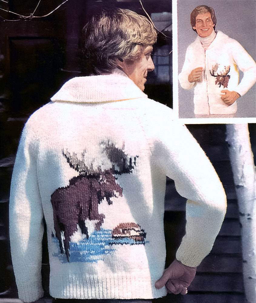 Men's Moose Cardigan Pattern