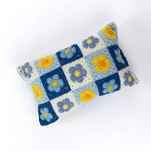 Free Crochet Bluebell Meadow Pillow Pattern