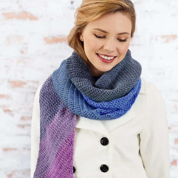 Free Gradient Sparkle Crochet Scarf Pattern