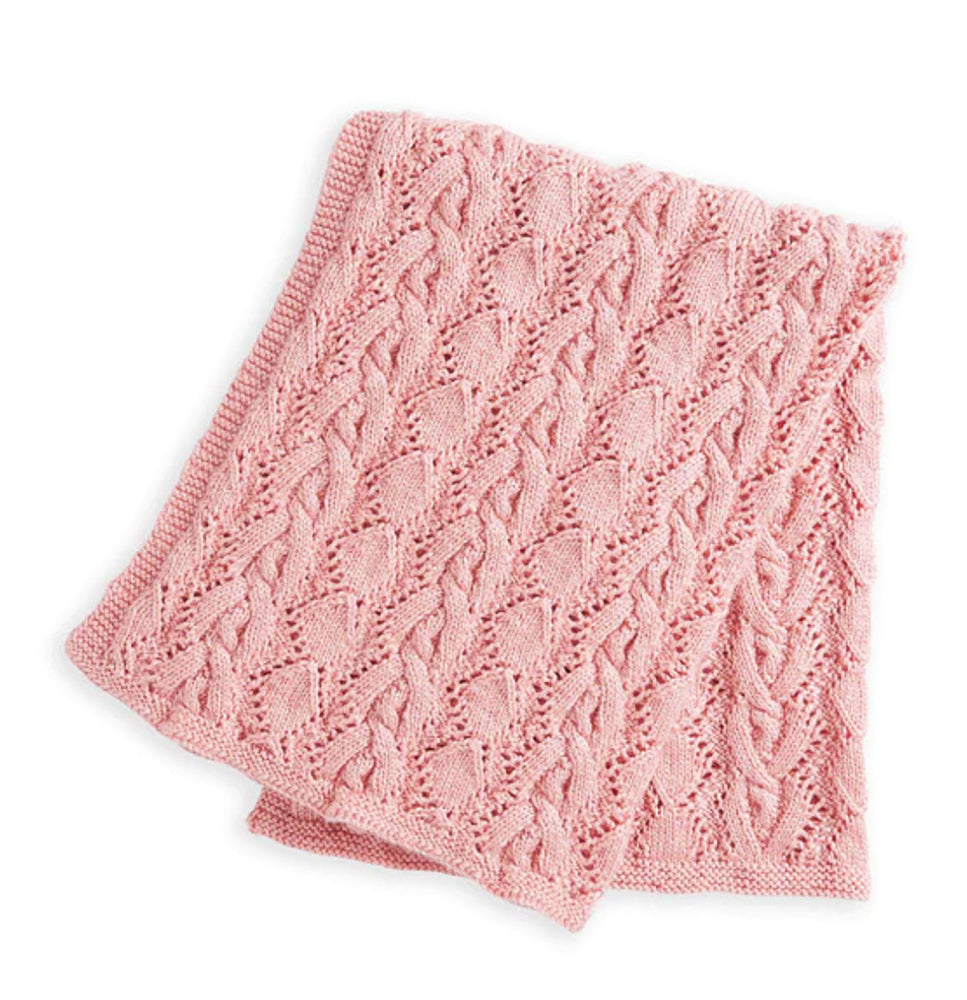 Free Knit Lacy Cables Baby Blanket Pattern