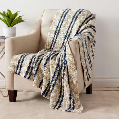 Free Bernat Moss Stitch Stripes Blanket Pattern