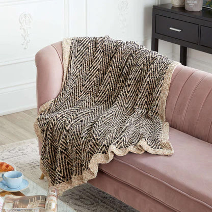 Free Bernat Knit Two Tone Blanket Pattern