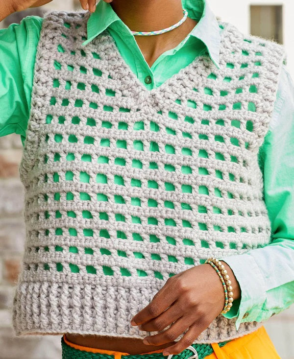 Free Grillwork Vest Pattern – Mary Maxim Ltd