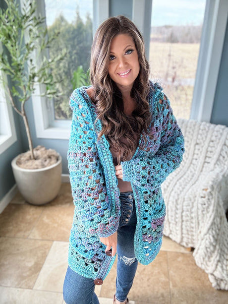 Chunky Granny Crochet Cardigan