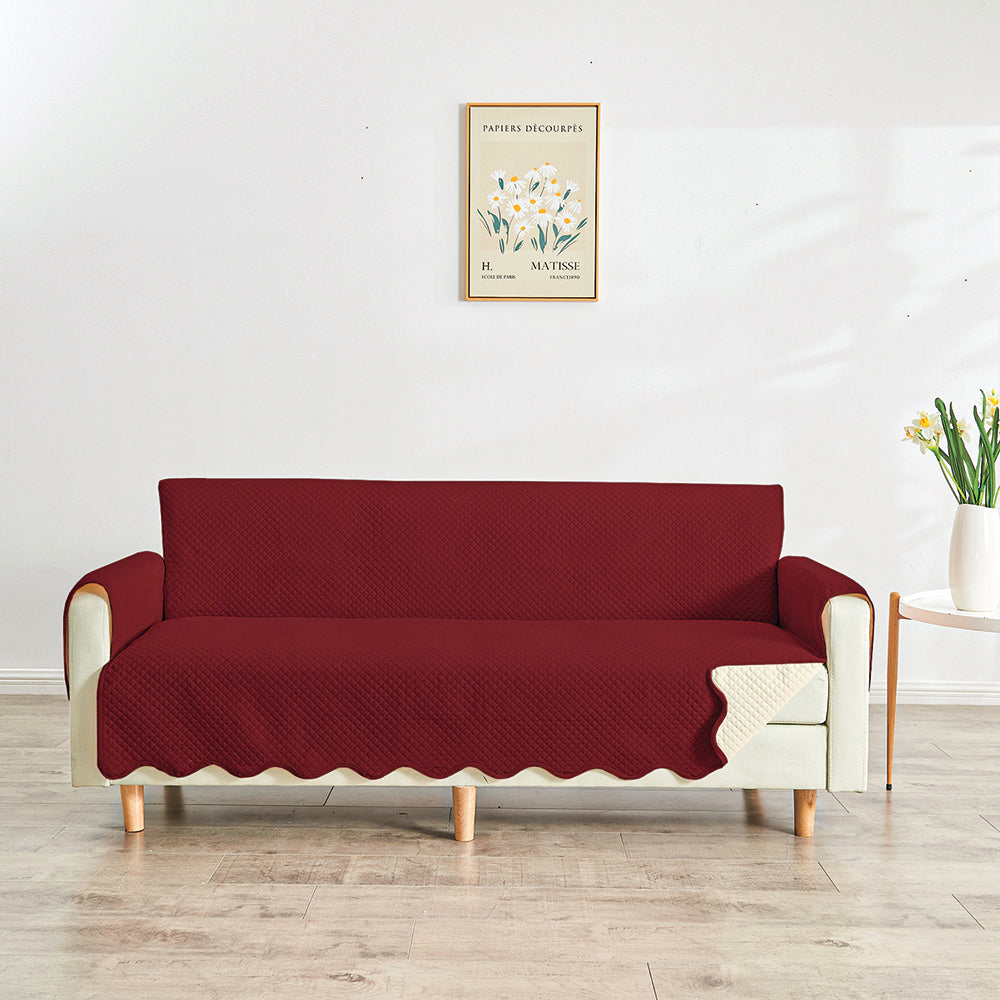 Lacey Solid Reversible Sofa Covers