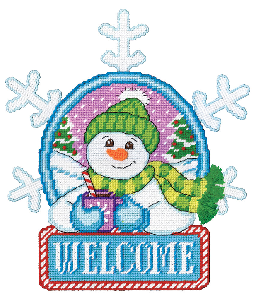 Snowflake Snowman Welcome Plastic Canvas Kit