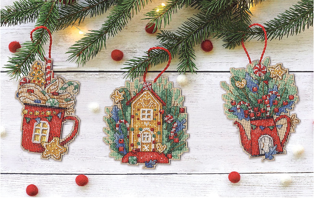 Sweet Christmas Counted Cross Stitch Ornaments Kit