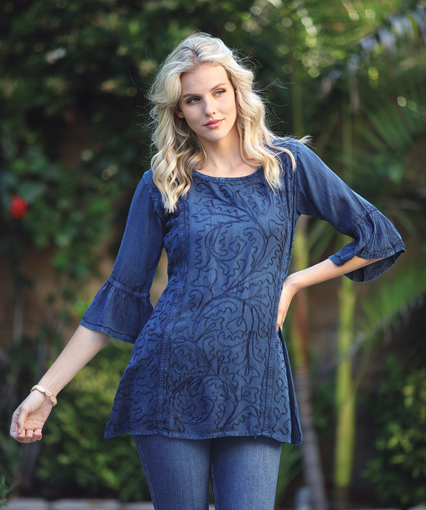 Denim Bell Sleeve Tunic