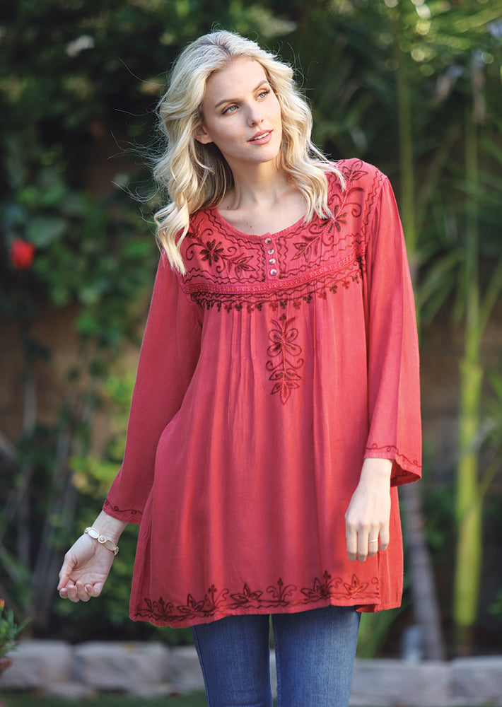 Long Sleeved Embroidered Tunic