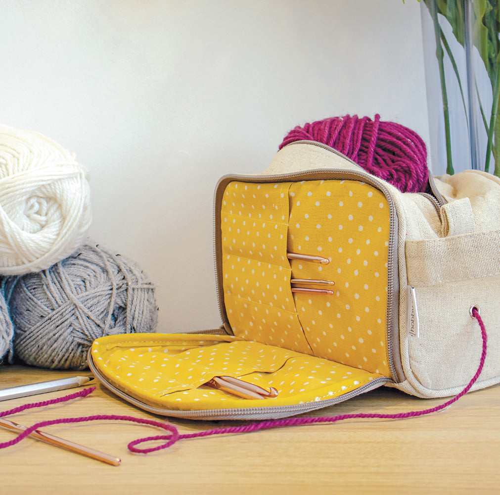 Bee Crochet Bag with Side Hook Storage