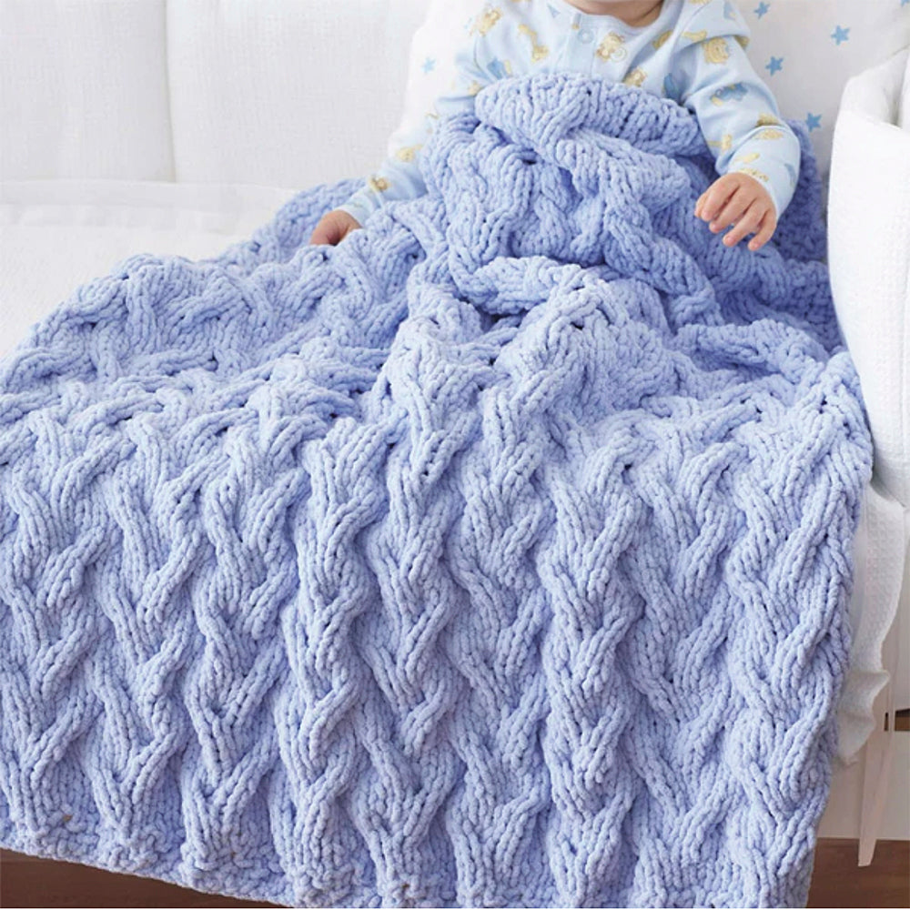 Shadow Cable Baby Knit Blanket