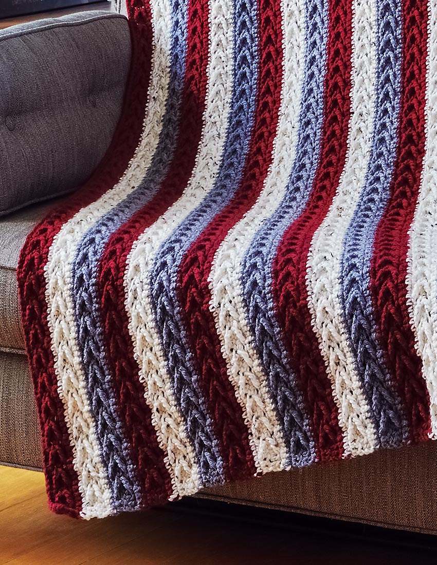 Striped Arrowhead Throw Pattern