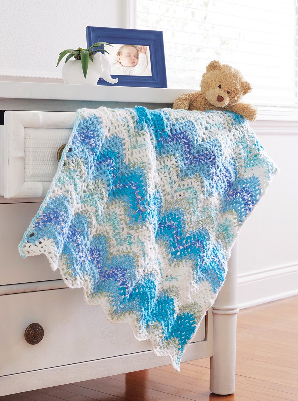 Rippled Columns Baby Blanket Pattern