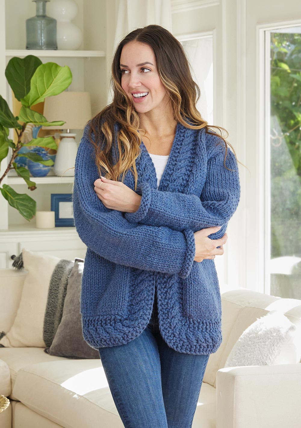 Cabled Trim Jacket Pattern