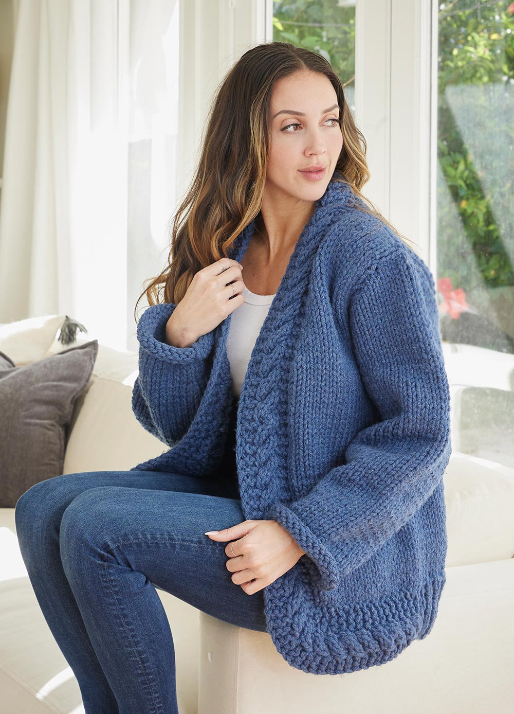 Cabled Trim Jacket Pattern