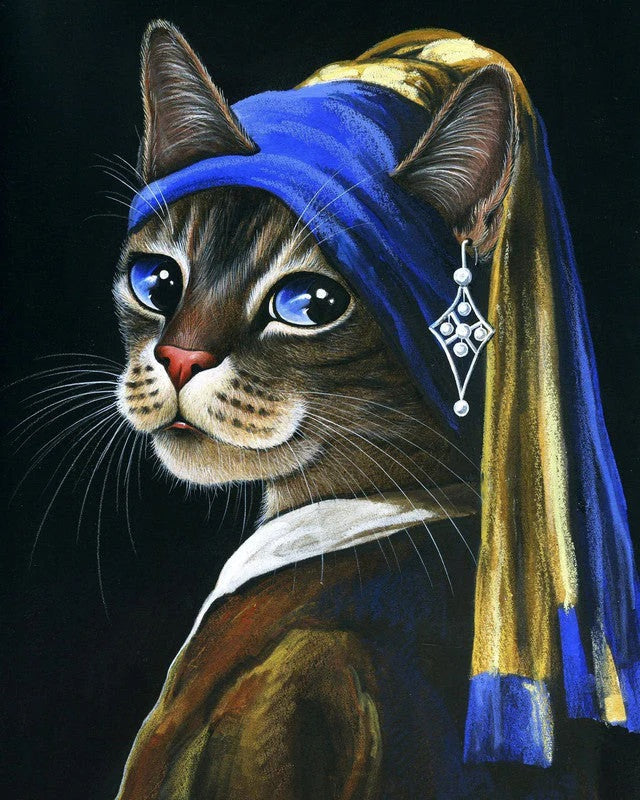 Young Kitten with a Pearl Paint By Number Kit