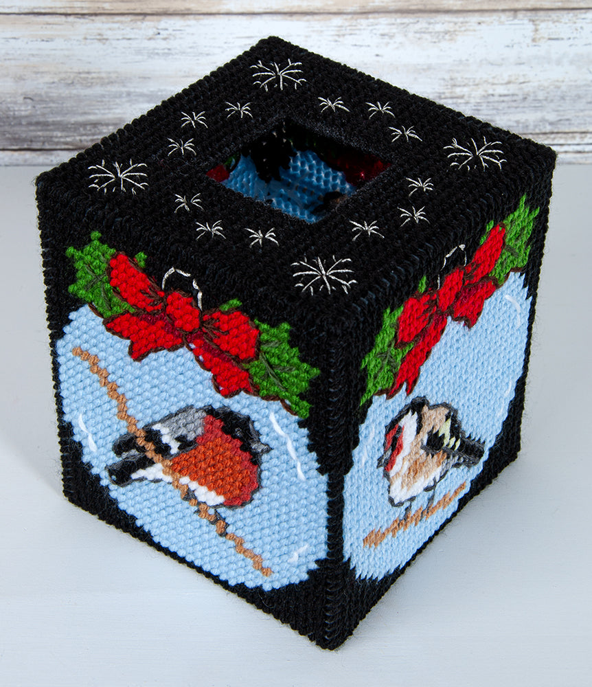 Birds of Winter Tissue Box Cover Plastic Canvas Kit