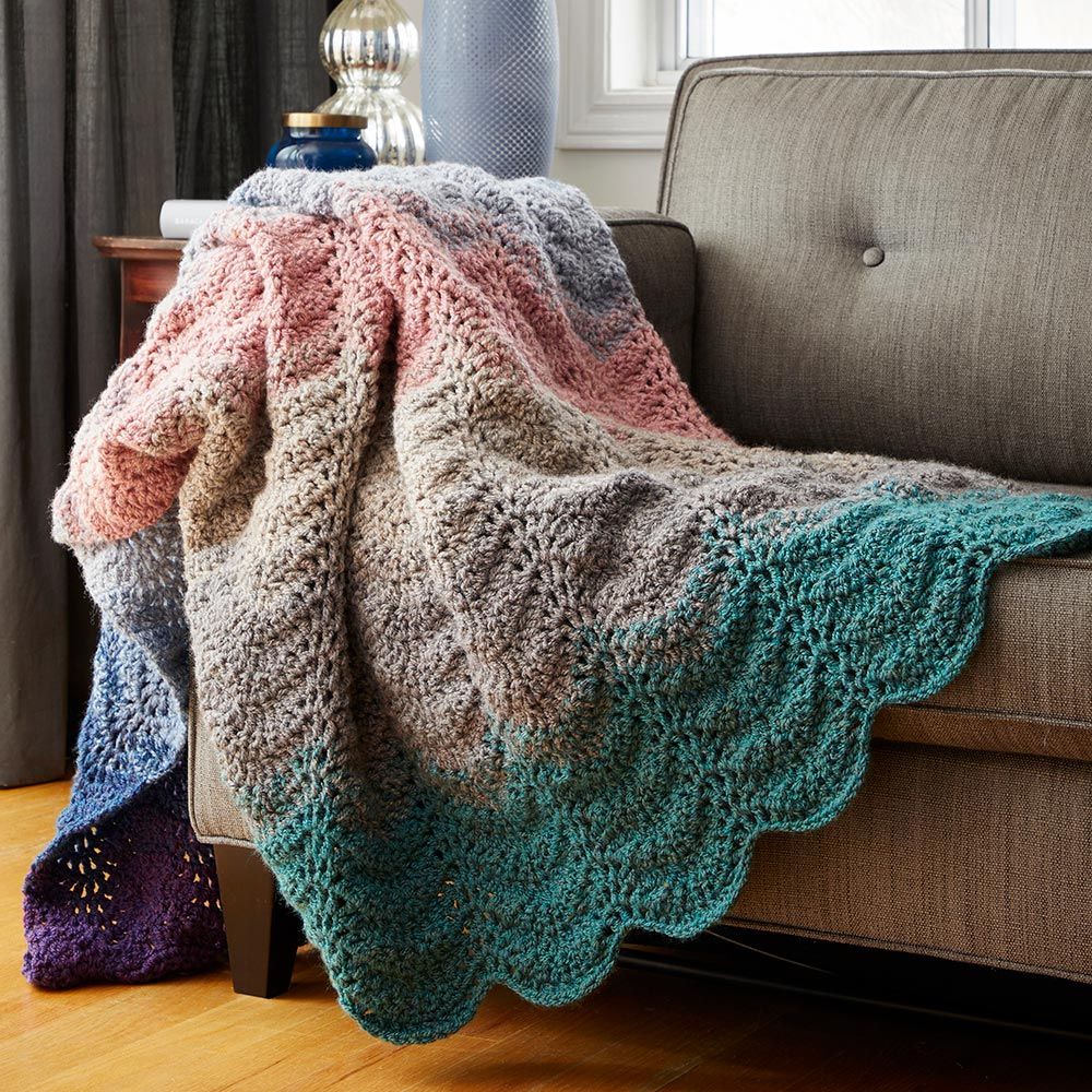 Heathered Waves Throw Pattern