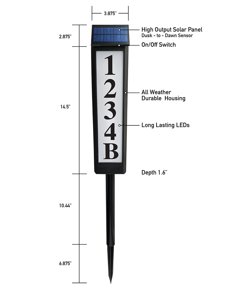 SensorBrite Solar Address Sign