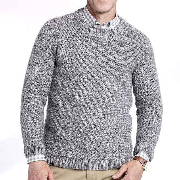 Crochet Crew Neck Pullover