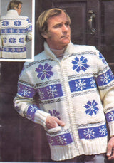 Ladies' or Youth's Cardigan - Snowflake Pattern