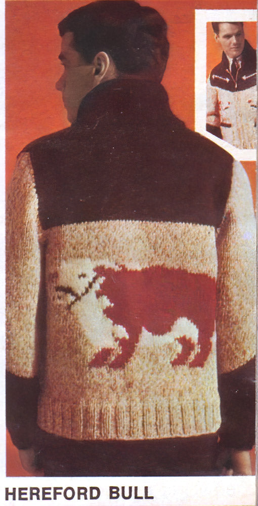 Ladies' and Youth Hereford Bull Cardigan Pattern