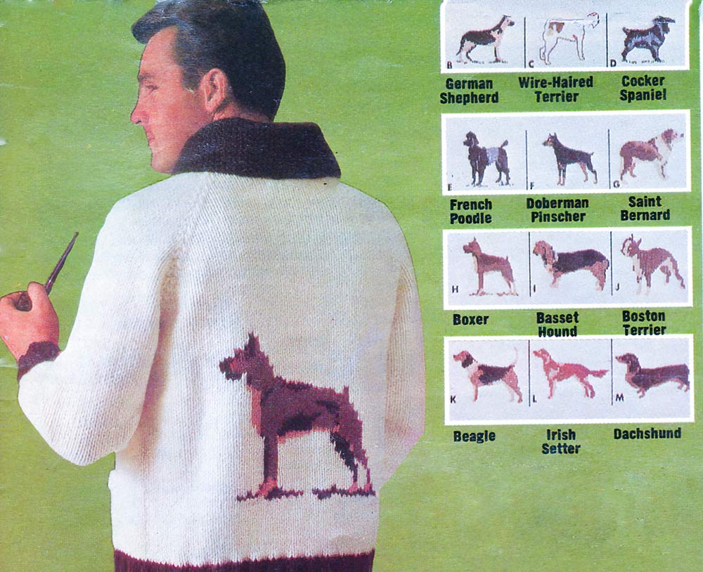 Ladies' or Youth's Dog Cardigan Pattern