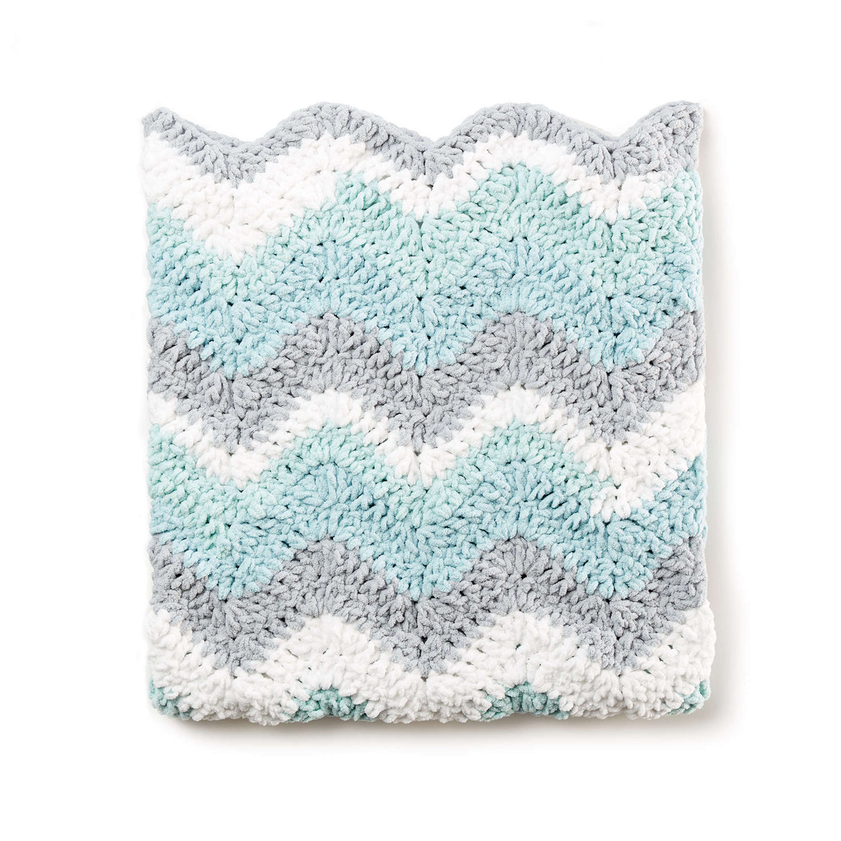 Modèle gratuit de couverture pour bébé à chevrons au crochet