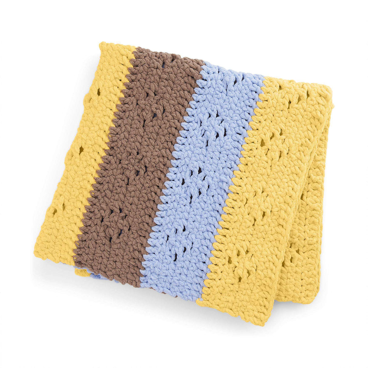 Modèle de couverture rayée à œillets au crochet gratuit