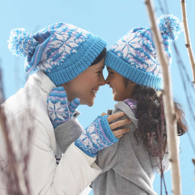 Modèle gratuit de chapeau et de mitaines de flocon de neige