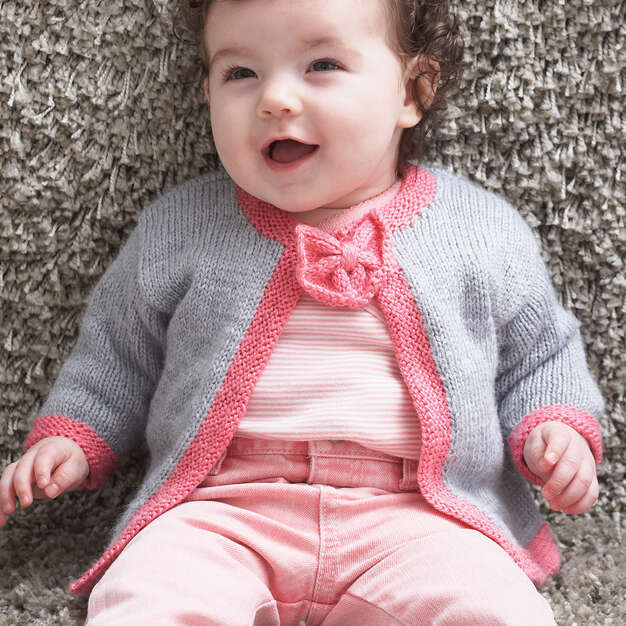 Free Pretty Bow Tie Baby Cardigan Pattern