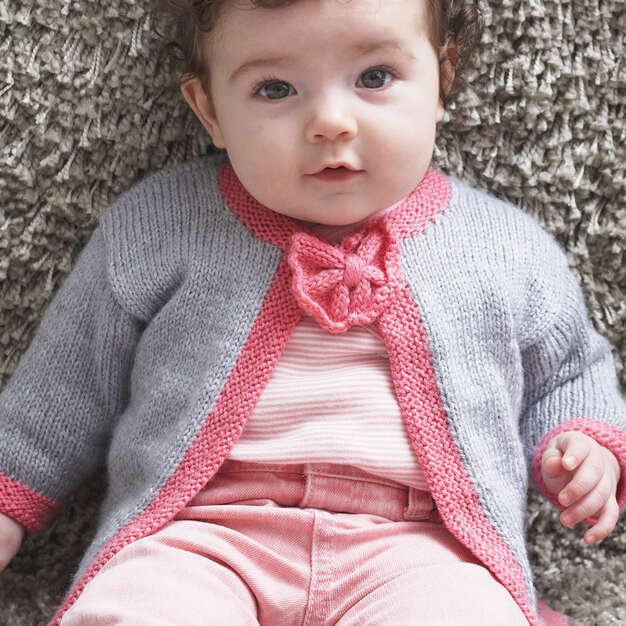 Free Pretty Bow Tie Baby Cardigan Pattern