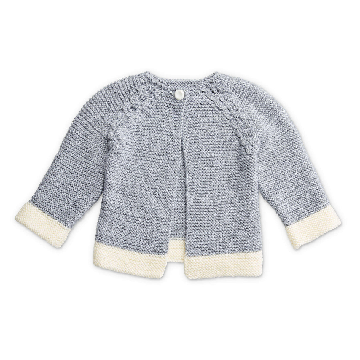 Modèle gratuit de cardigan pour bébé en tricot à détails trempés